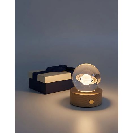Veilleuse LED 3D Saturne Rechargeable USB Lampe de Chevet Cadeau Original Fille Garçon 8 10 12 Ans et Ado jardin terrasse extérieur (1/5)