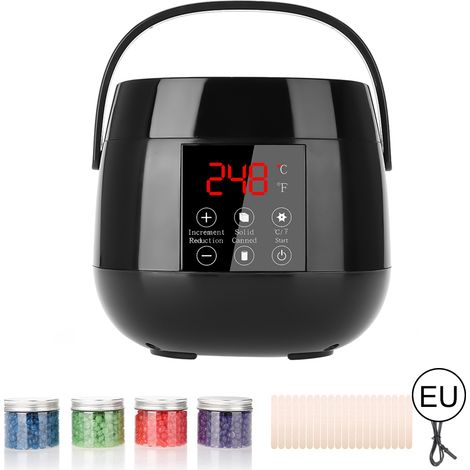 Chauffe-cire intelligent à affichage LED, kit complet avec applicateurs et perles de cire, prise UE. (1/5)