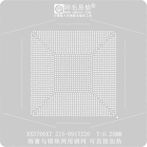 215-0917220 Lötperlen-Schablone aus Stahl für RX5700XT BGA-Stationskits