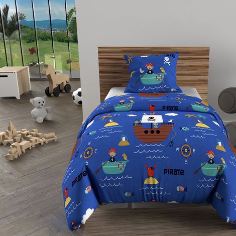 Parure de lit enfant Pirates bleu 140x200