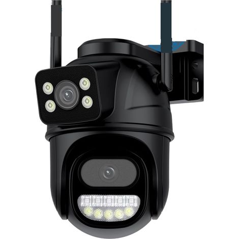 Caméra de sécurité à Domicile Caméra de Surveillance 4K 8MP, Double Objectif, Zoom numérique 4X, détection Humaine AI, sécurité extérieure sans Fil, caméras IP PTZ(4MP NO SD Card) (1/5)