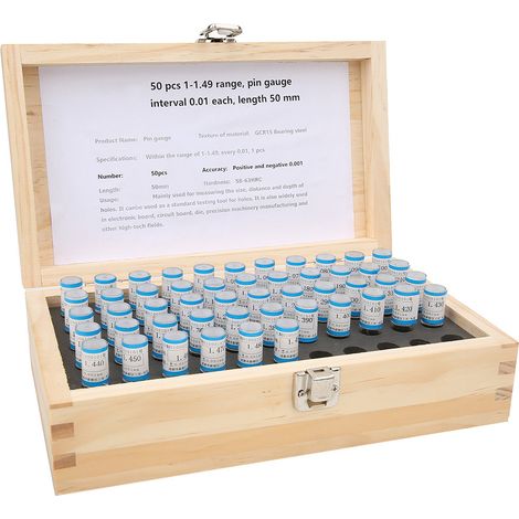 50 pièces jeu de cales étalons 1-1.49mm, tolérance 0.001mm, acier à roulement, outil de précision (1/5)