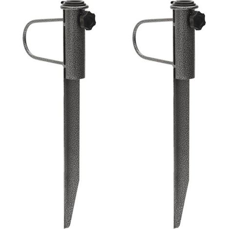 Base de parasol avec support, 2 pièces, 19 x 42 cm, acier galvanisé (1/2)