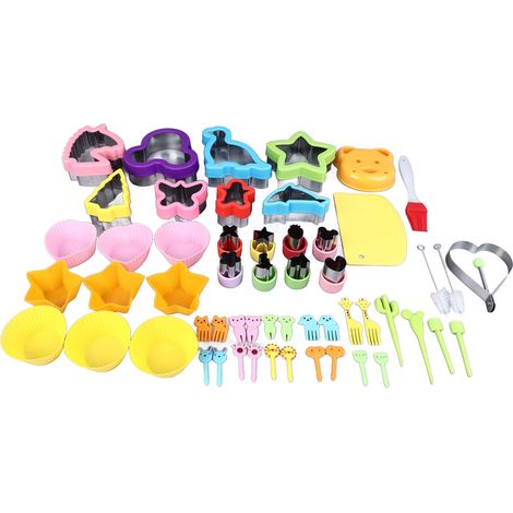 Ensemble de 55 emporte-pièces pour sandwichs et légumes, comprenant des mini-emporte-pièces pour biscuits et des mini-emporte-pièces pour enfants (filles et garçons). (1/5)