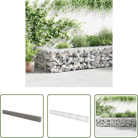 vidaXL Jardin - Mur à gabion avec couvercles Acier galvanisé 600x30x50 cm (1/5)