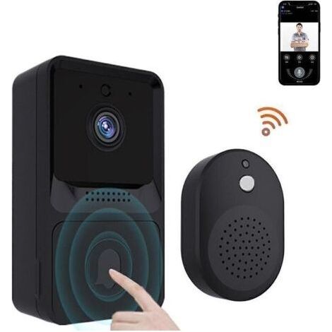 Ikodm – Sonnette caméra sans fil HD – Visiophone avec vision nocturne – Connexion Wi-Fi 2,4 GHz – Enregistrement vidéo – 3 utilisateurs simultanés (1/5)
