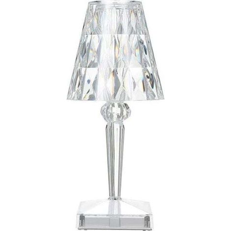 UlisemLampe De Table En Cristal De Diamant, Lampe De Chevet De Chambre En Cristal Rechargeable Par Usb, Temperature/Luminosite Reglables, type tactile (1/4)