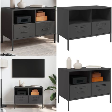 Mueble para TV acero negro 68x39x50,5 cm - Mueble de TV - Mueble industrial