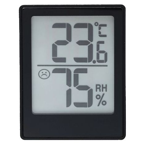 Thermomètre numérique d'intérieur, surveiller la température ambiante, petit thermomètre, idéal pour la voiture, la maison, le bureau, petit, noir (1/4)