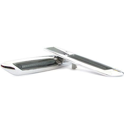 Kit Freccia Laterale a Led Side Marker Argento Cromato Lente Fume BMW E81 E82 E87 E88 E90 E91 E92 E93 E60 E61 F10 (1/3)