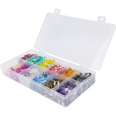 Kit de 330 fusibles à lames de petite, moyenne et mini taille (2 A à 40 A) avec clips jaunes pour voiture