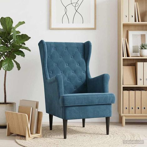 vidaXL Poltrona Blu Velluto (1/5)