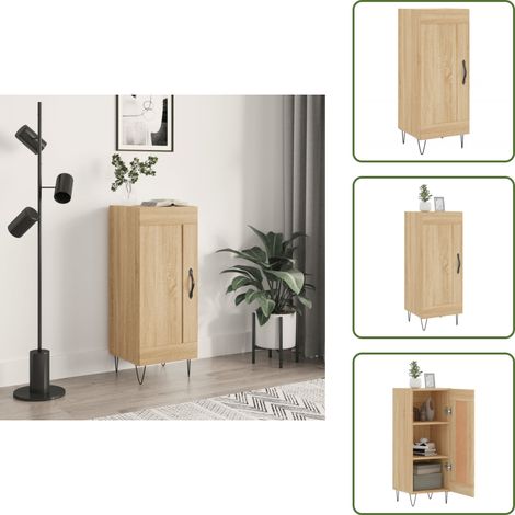 The Living Store Aparador madera contrachapada color roble Sonoma 34,5x34x90 cm - Almacenamiento