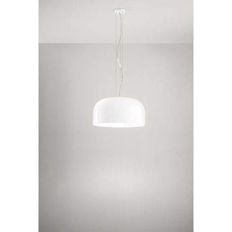 Suspension En Verre Blanc Opale Et Métal Peint Diamètre 50 Cm, Culot E27, Style Moderne Et Minimaliste Pour Intérieur, Classe I - Parenz (1/2)