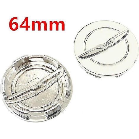 4 enjoliveurs de roue argentés 54 mm et 64 mm pour Chrysler (accessoires Yogu), 4 enjoliveurs 64 mm (1/3)