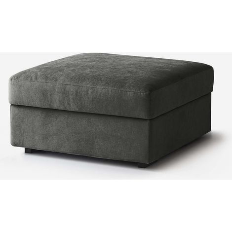 Pouf poggiapiedi divano modulare tessuto idrorepellente 80x80 Cortina - Grigio Scuro (1/4)