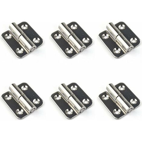 Lot de 6 charnières détachables de 3.7 cm - Charnières de porte amovibles - En acier inoxydable 304 - Pour gaucher (1/5)