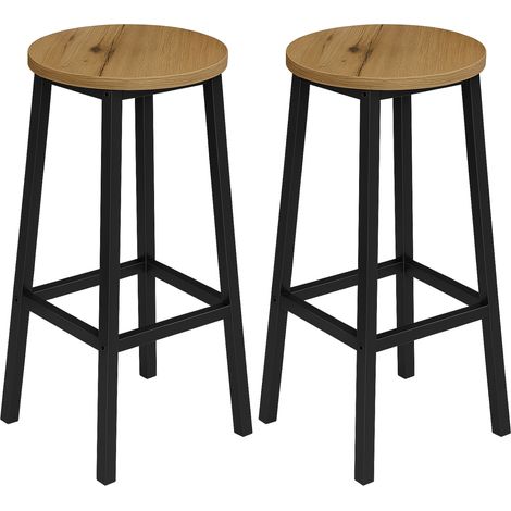 Taburete de bar de aliso, 2 piezas, 32x32x65 cm I Begryf
