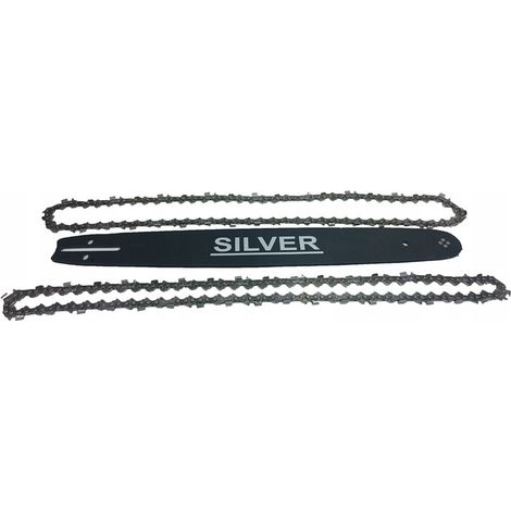 Guide-chaîne argenté + 2 chaînes 15" 325 64 maillons pour Husqvarna