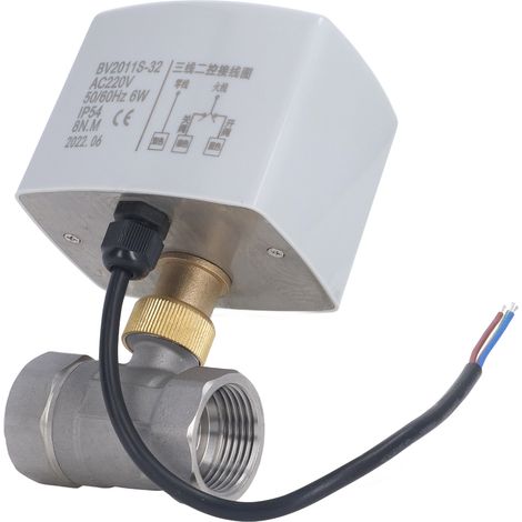Vanne à bille motorisée en acier inoxydable, commande électrique, 3 voies, 2 commandes, DN25, 2, AC220V (1/5)
