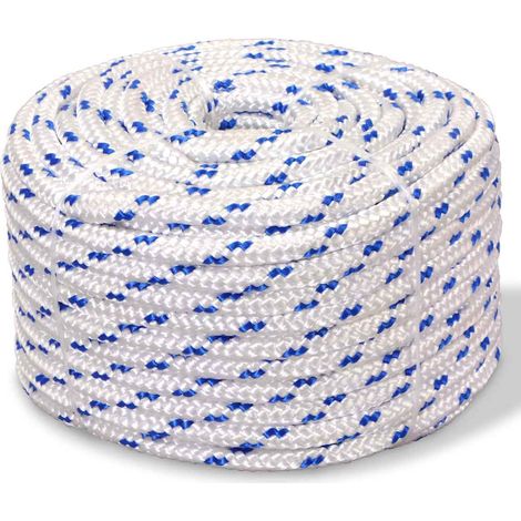 vidaXL Corde de bateau Polypropylène 8 mm 100 m Blanc (1/2)