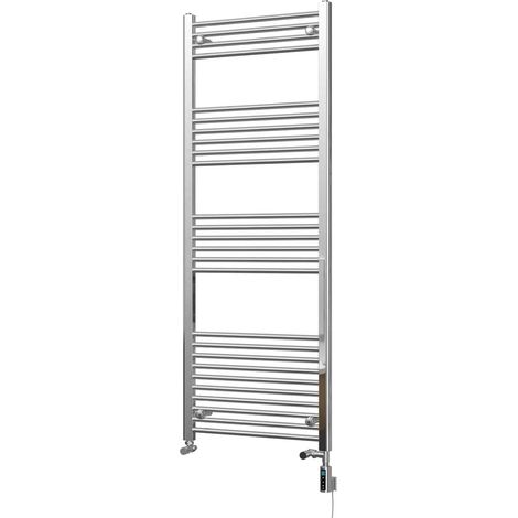 Zennor - Chrome Dual Fuel Towel Rail H1600mm x W600mm Thermostatic WIFI - Straight (1/3)