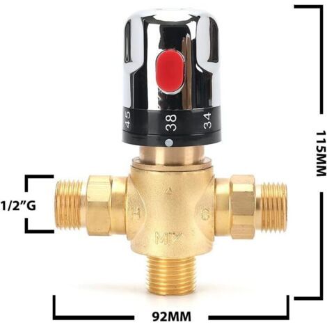 NALOOKAMIC Robinet mélangeur thermostatique, mitigeur thermostatique, robinet mitigeur de douche avec connecteur G de 1/2\