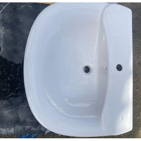 Lavabo Sospeso Roca 70x55 cm - Ceramica Bianco Lucido