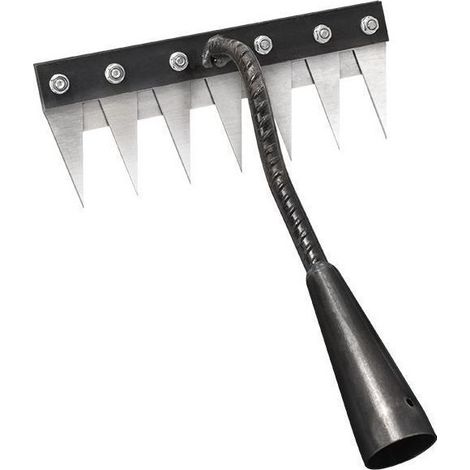 Rateau Jardin, Râteau De Désherbage avec des Gants, Rateau De Jardin en Acier Au Carbone,Outils De Râteau à Main, Outil Jardinage pour Désherbage Ameublissement du Sol Semis (7 Dents) (1/3)