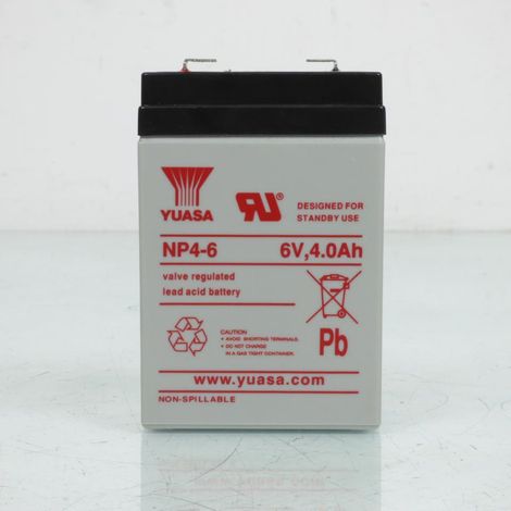 Batterie Yuasa pour Moto Honda 50 DAX NP4-6 / 6V 4Ah Neuf (1/2)