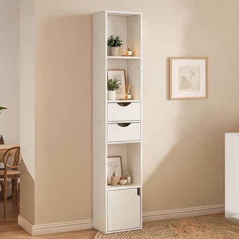Étagère haute blanche pour salon avec rangement polyvalent 157,5 (1/5)