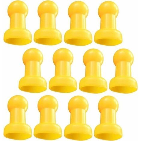 12 x Bouchons de Trampoline Capuchons de Poteau Accessoires de Trampoline 8x5cm Jaune - (1/4)