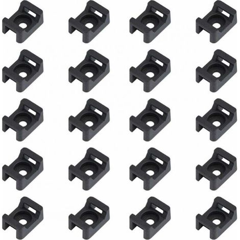 150pcs 23mm x 16mm Black Cable Tie Mounts Saddle Cable Base MUMU