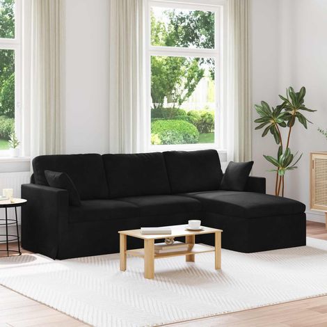Sofa Schwarz 228 x 134 x 80 cm Samt (1/5)
