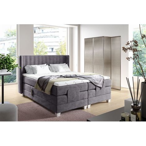 Boxspringbett Elektrisch Bett MAGNUS 180x200cm in Stoff Salvador Grafit (1/4)