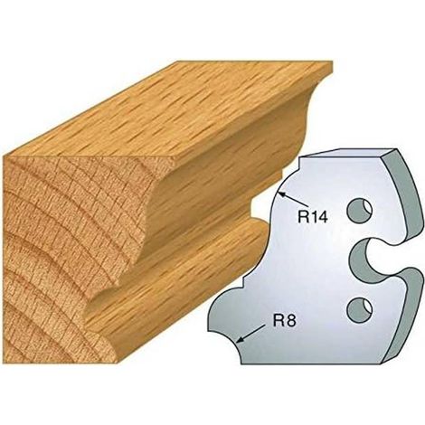 Jeu de 2 Fers Profilés Acier HT 50 x 5,5 mm - N°235 Grande doucine à congé 1/4 de rond - Outil de menuiserie - Diamwood