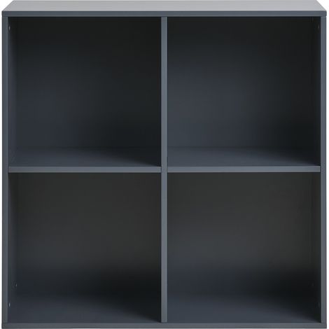 Scaffale da parete Horne a 4 vani in legno grigio scuro 69×30×69 cm