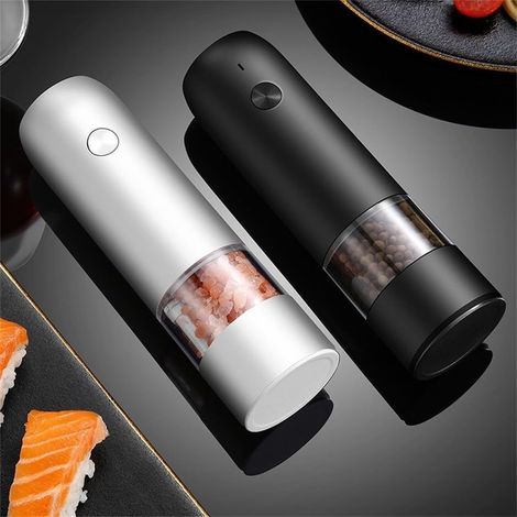 Moulin à poivre électrique rechargeable, sel avec degré de noir (1/5)