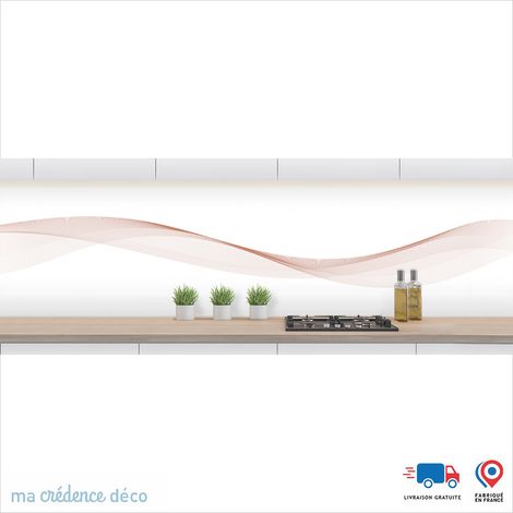 Crédence : Courbes 3 - Couleur Rouge beige - Alu composite - 120 - 60 (1/3)