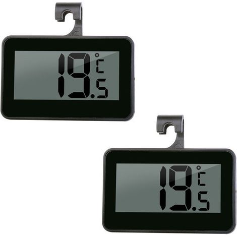 2 termómetros para nevera，termómetro digital，pantalla LCD de fácil lectura，perfectos para uso en interiores，bares y cafeterías (negro)