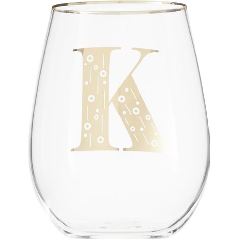 Premier Housewares Letter K Stemless Wine Glass (1/4)