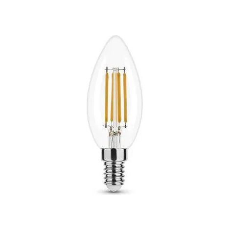 LED-Glühlampe Glas klar Flamme E14, 4W, kaltweiß.