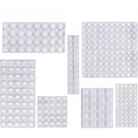 Vtizikl Patin Silicone, Anti-Bruit Butées Patins de Protection Caoutchouc Auto-Adhésif Tampon Transparent Pieds Antidérapant pour Porte Placard, Cuisine, Salle de Bain, Bureau 7 Tailles (1/4)