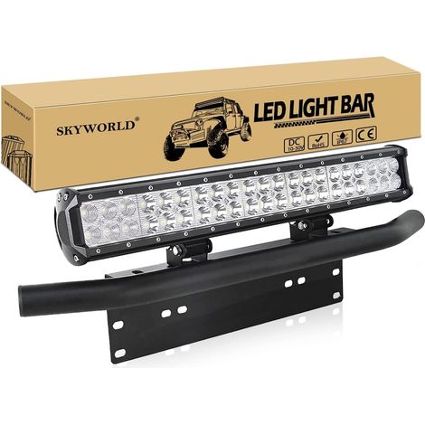 50CM 126W Barre Led 4x4 avec Support de Plaque D'immatriculation Longue Portee Barres Lumineuses, 12V 24V Rampe éclairage Led Etanche pour 4x4 Voiture Véhicules Camion Tracteur Quad (1/5)