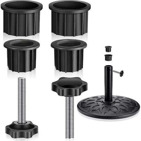 Sets Umbrella Stand Parts With Umbrella Screws, Umbrella Screw Parts Umbrella Stand Tube Wire Clamp Black Knob Fits Balcony Patio Table Poles (black) (1/5)