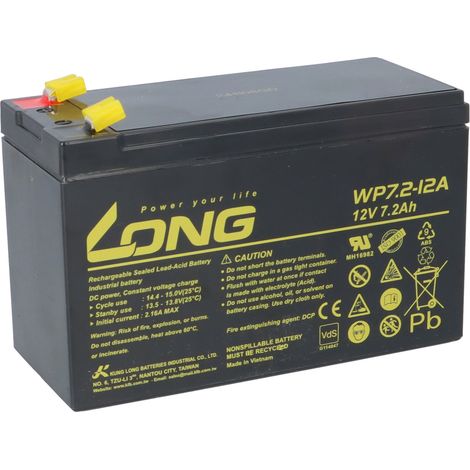 Kung Long WP7.2-12A VdS AGM Akku 12V 7,2Ah – F1 4,8mm (1/5)