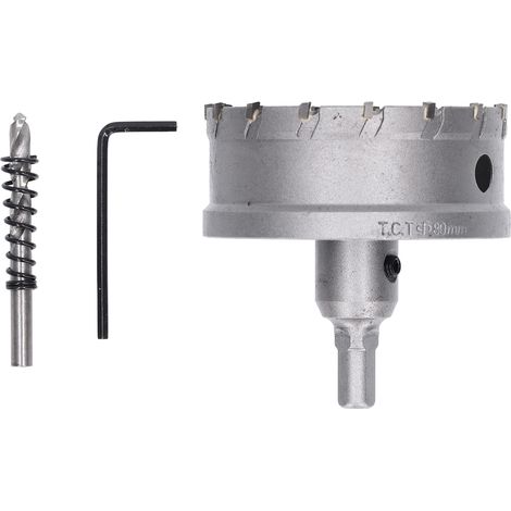 Jeu de scies cloches carbure 80mm/3,1po, coupe-bois et métal, kit perceuse à carotter avec dents acier (1/5)