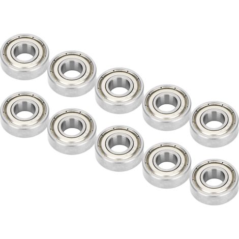 10 Stück Rillenkugellager, Hochgeschwindigkeits-Radialkugellager, doppelt abgedichtet, 698Z, 8 mm Innendurchmesser, 19 mm Außendurchmesser, 6 mm Dicke (1/5)