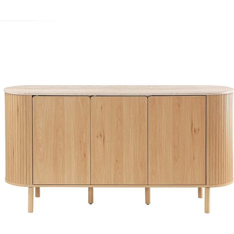 Credenza 3 ante con piano effetto travertino L160 cm - HELIOS