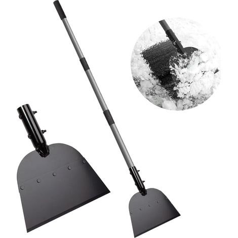 Dengmx-Pelle à neige plate - acier inoxydable et acier, 136 cm, compatible jardiniers de toutes tailles - été / jardinage (1/5)